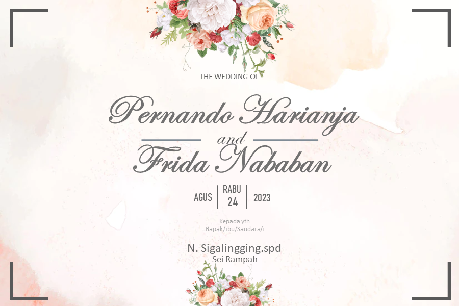 Pink Love Bridge Wedding Invitation