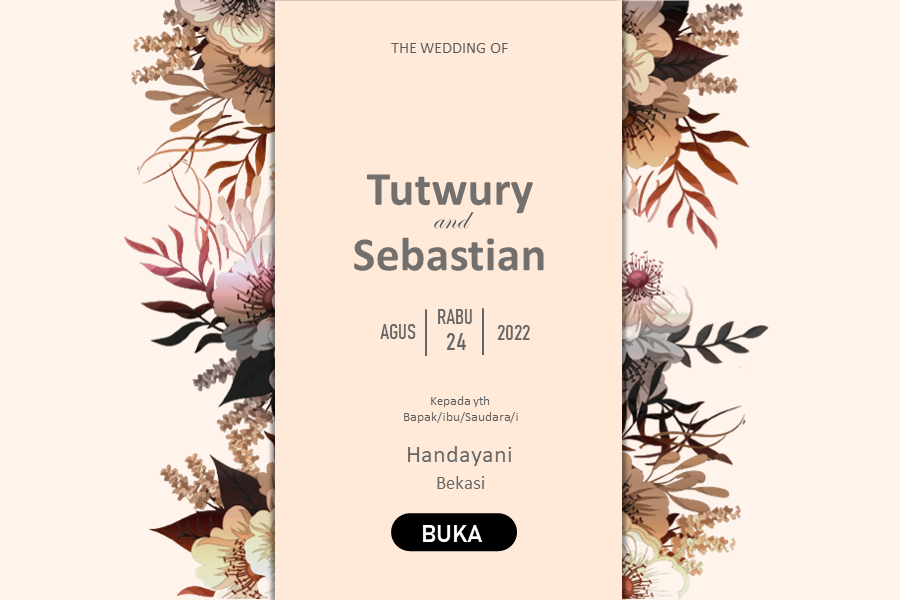 White Flower Wedding Invitation